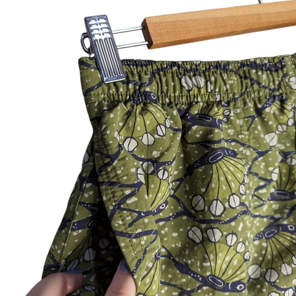 Patagonia Baggies Lined Shorts Boys Size XXL (16-18) Pockets Green Fish Print - Picture 3 of 5